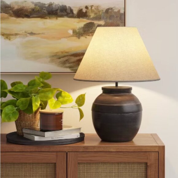 Round Metal Table Lamp - Picture 1 of 6